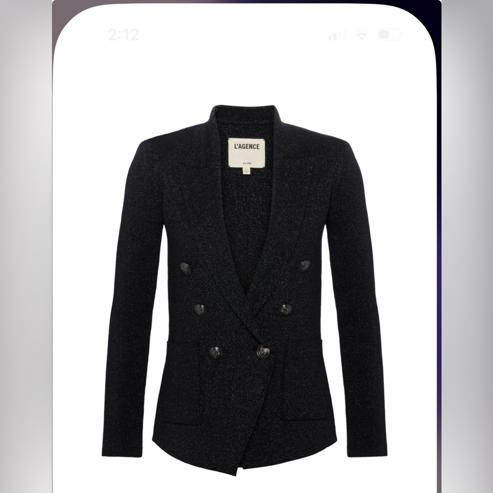 L'AGENCE Kenzie Metallic Knit Blazer - Picture 2 of 6